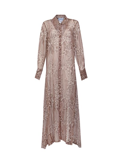 Maxi camicia in chiffon animalier BLUGIRL | RA6088 TS121P9371